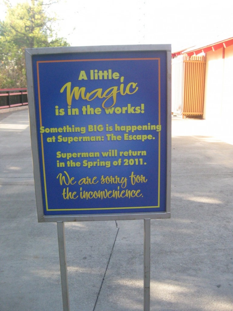 Superman The Escape Closed until Spring 2011