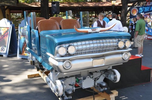 The cars are themed to 1961 Cadillacs. The cars are themed to 1961 Cadillacs.