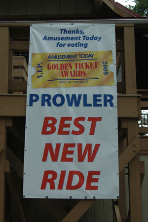 World's of Fun proudly shows off Prowler's Golden Ticket honor